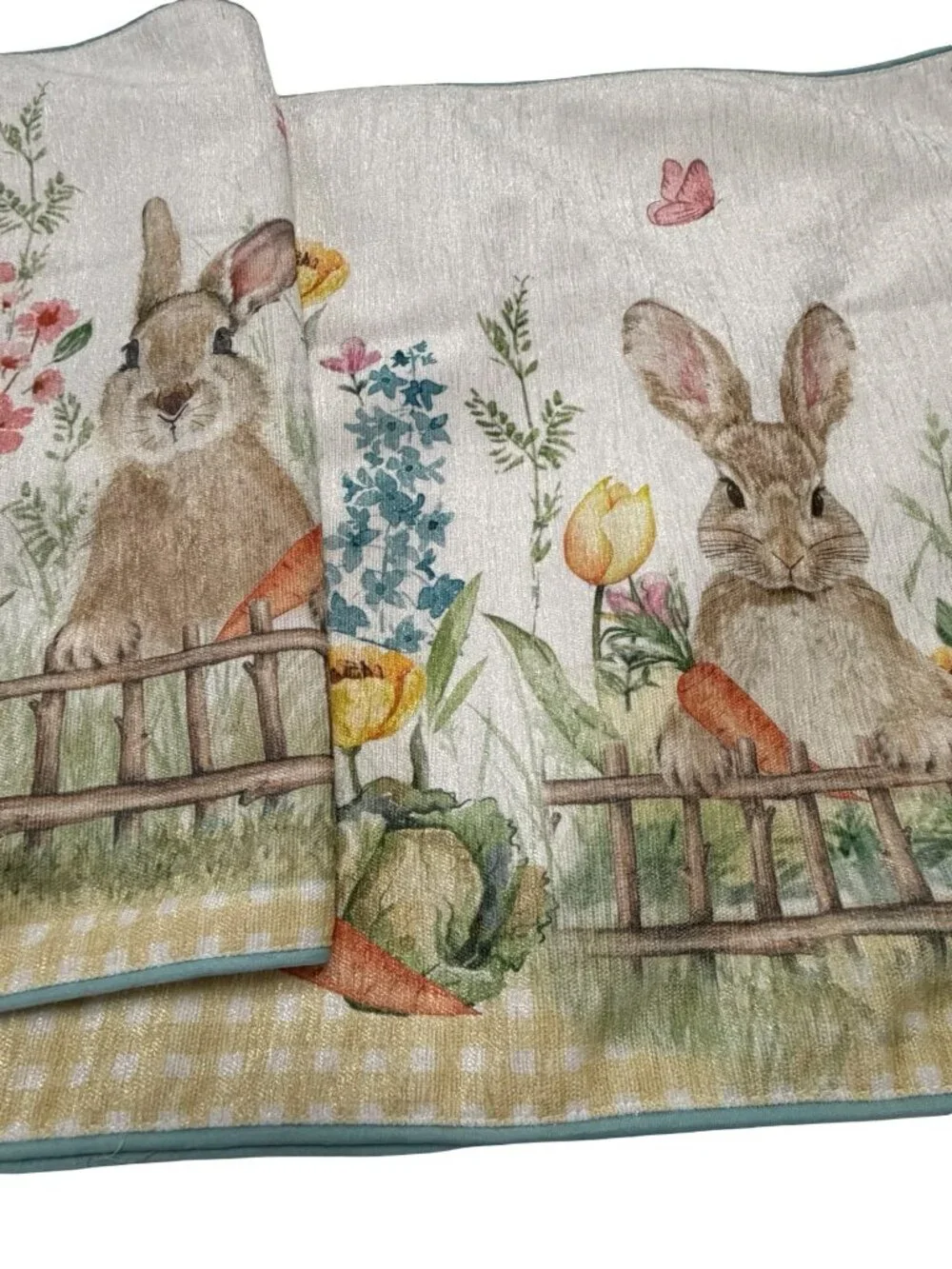 Tahari Home Spring Easter Bunny Garden Table Runner 90